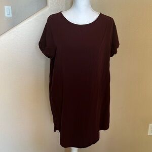 H&M maroon shirt sleeve shirt dress